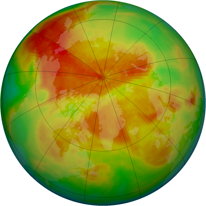 Arctic ozone map for 30 March 1992